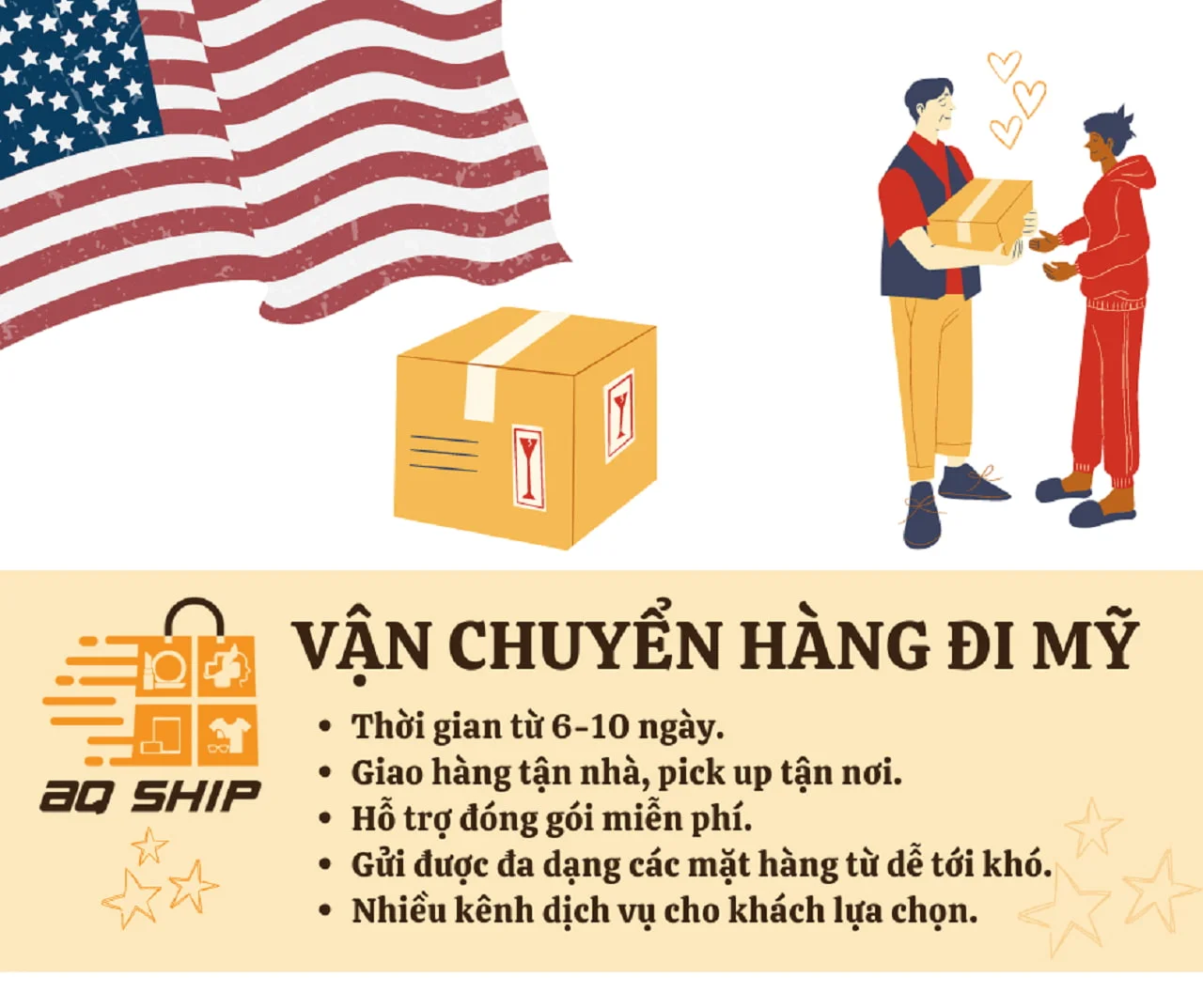 AQ ship - Gửi hàng đi Mỹ tại Cần Thơ