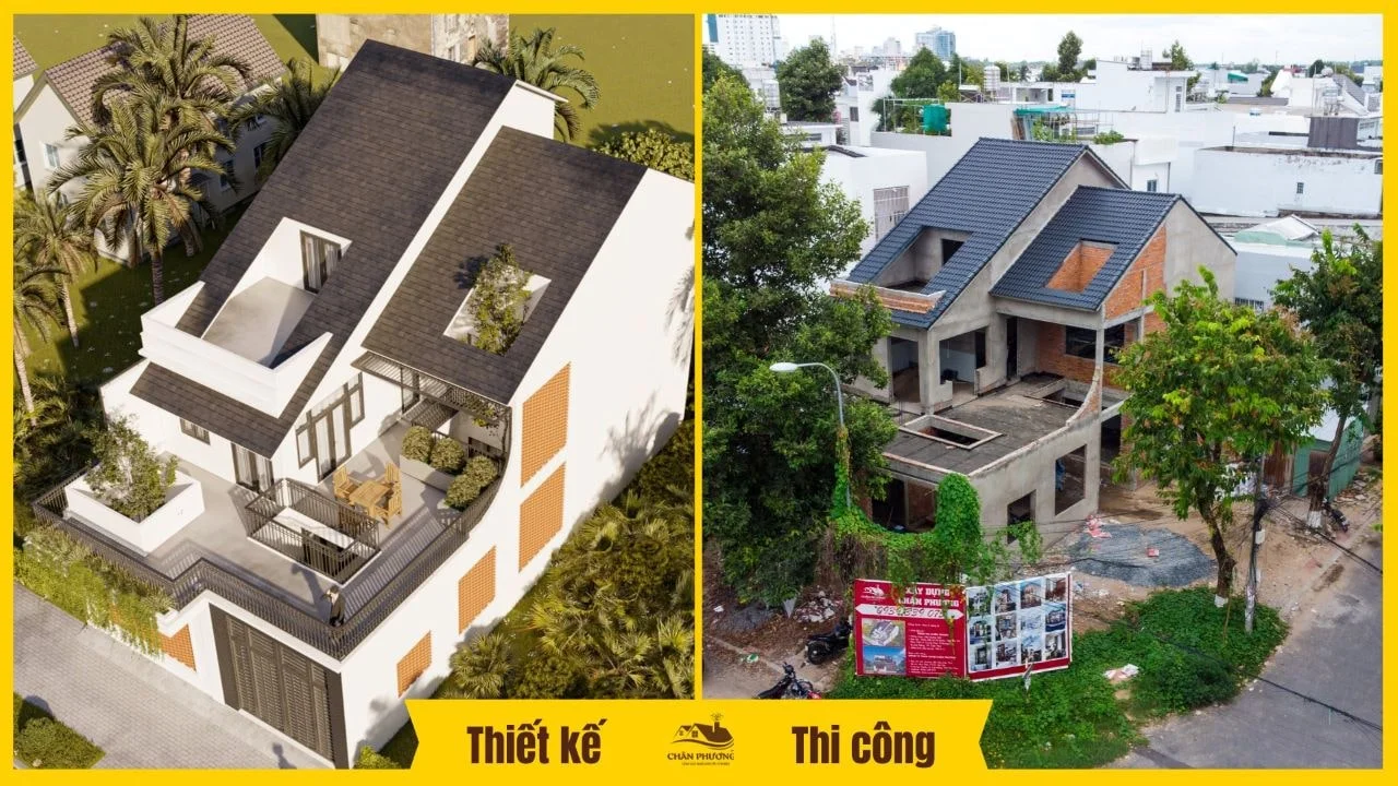 Trước và sau khi thi công của Phương Chân